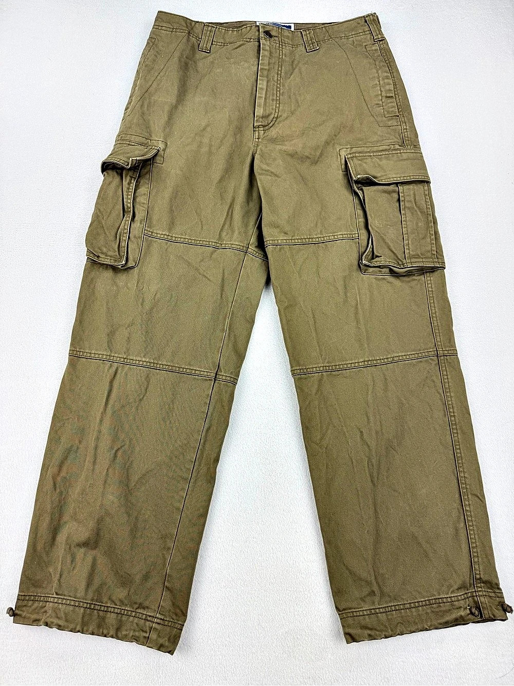 Old Navy Mens 94’ Baggy Olive Green Heavy Cargo Pants Relaxed Fit Size 34x32